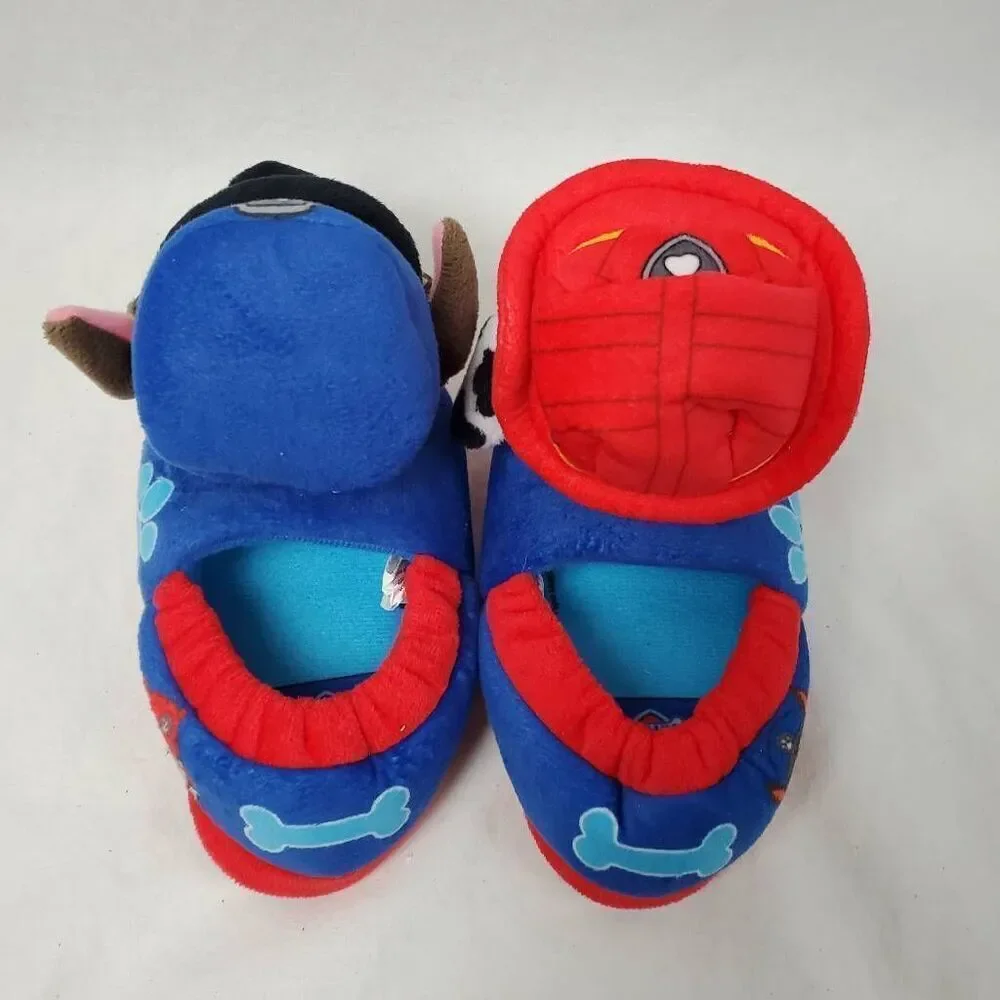 Nickelodeon Paw Patrol Toddler Slippers Chase & Marshall Skid Resistant 7 - 8